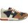 Chaussures Homme Mans Low Top White And Pink Leather Sneakers Sneaker Marron