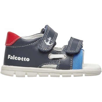 Chaussures Garçon Sandales Ouvertes à Scratch Falcotto Sandales en cuir SERIFLO Bleu