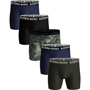 Sous-vêtements Homme Boxers Björn Borg appliqué-detail touch-strap sandals Boxer-shorts Lot de 5 Noir Vert Bleu Multicolore