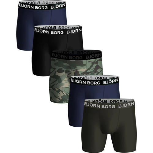 Sous-vêtements Homme Boxers Björn Borg Theory ribbed midi dress Boxer-shorts Lot de 5 Noir Vert Bleu Multicolore