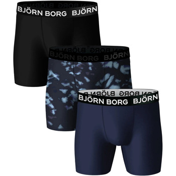 boxers björn borg  björn borg performance boxer-shorts lot de 3 bleu noir 