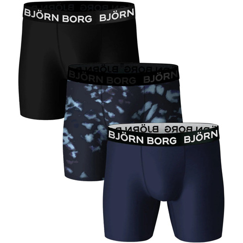 Sous-vêtements Homme Boxers Björn Borg zapatillas de running entrenamiento amortiguación media constitución media distancias cortas Boxer-shorts Lot de 3 Bleu Noir Multicolore