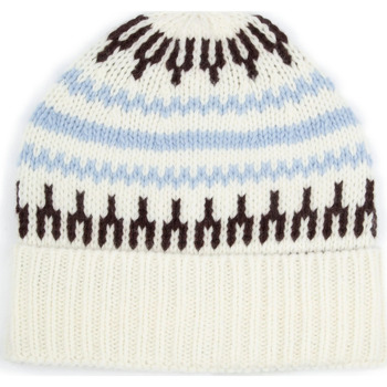 casquette knowledge cotton apparel  connaissancecotton apparel bonnet laine impression off white 