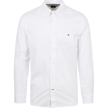 Vêtements Homme Chemises manches longues Tommy Hilfiger - Chemise Flex - Blanc Blanc