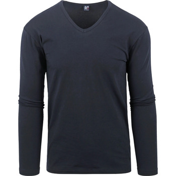 Vêtements Homme T-shirts & Polos Alan Red T-Shirt Oslo Col-V Manches Longues Marine Bleu
