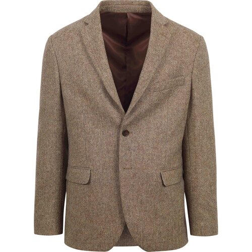 Vêtements Homme Vestes / Blazers Suitable Tweed Colbert Herringbone Beige Beige