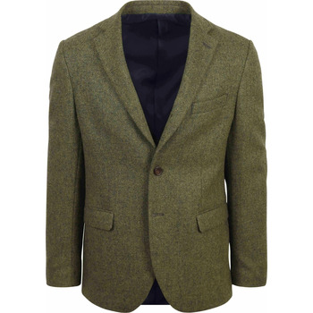 Vêtements Homme Vestes / Blazers Suitable Tweed Colbert Herringbone Vert Vert