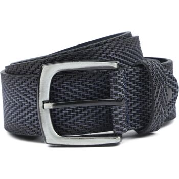 ceinture suitable  ceinture structure en cuir bleu marine 