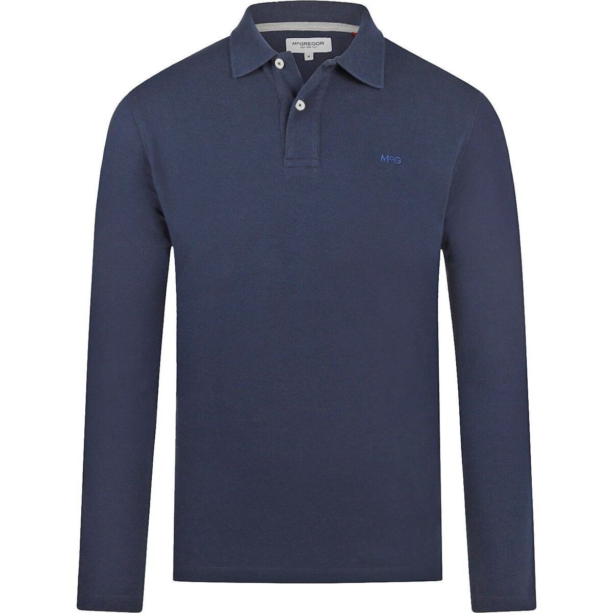 Vêtements Homme T-shirts & Polos Mcgregor Polo Turquoise Piqué Longsleeve Marine Bleu