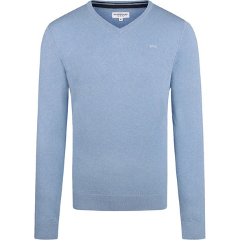 sweat-shirt mcgregor  pull mix laine merino bleu clair 