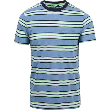 t-shirt new zealand auckland  nza polo hawkers stripes bleu 