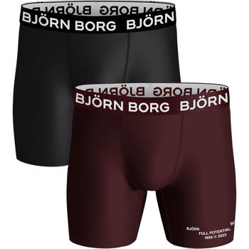 Sous-vêtements Homme Caleçons Björn Borg red gingham-print platform sandals Boxer-shorts Lot de 2 Noir Bordeaux Multicolore