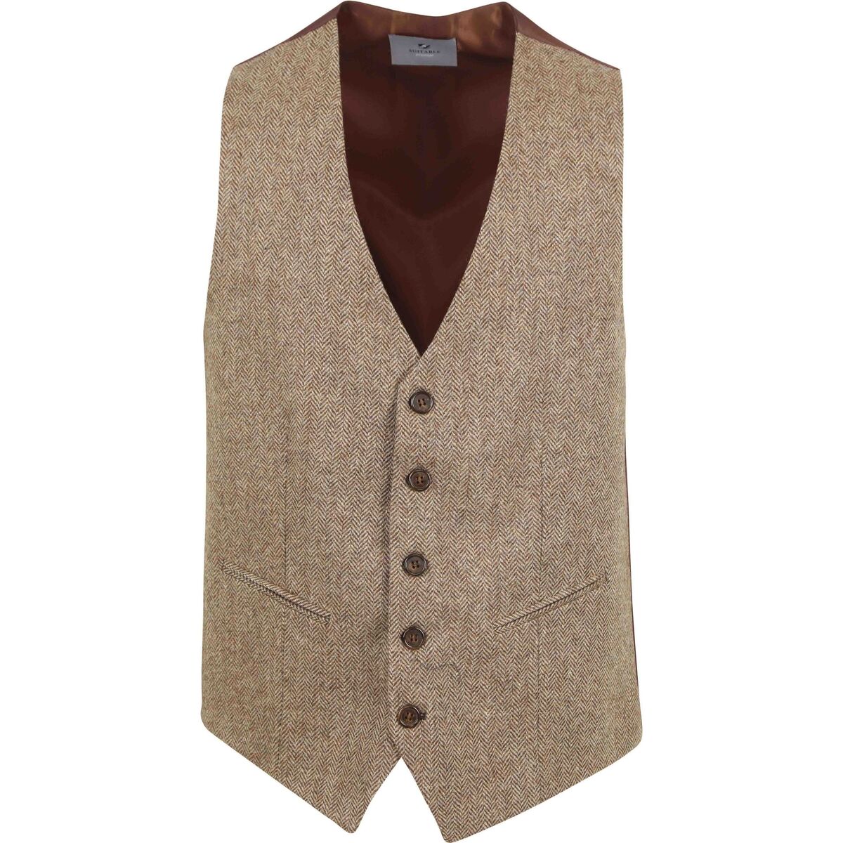 Vêtements Homme Vestes / Blazers Suitable Gilet Tweed Beige Beige