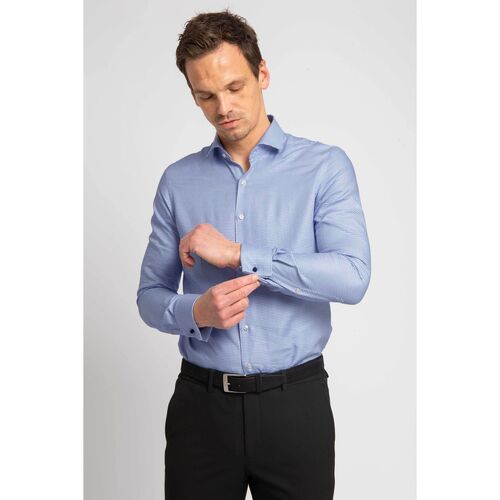 Vêtements Homme Chemises manches longues Suitable Chemise Double manchette Impression Bleu Bleu