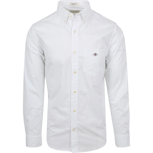 Vêtements Homme Chemises manches longues Gant Le Coq Sportif Blanc