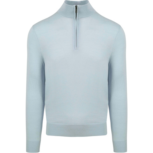 Vêtements Homme Sweats Suitable Merino Half Zip Sweater Bleu Clair Bleu