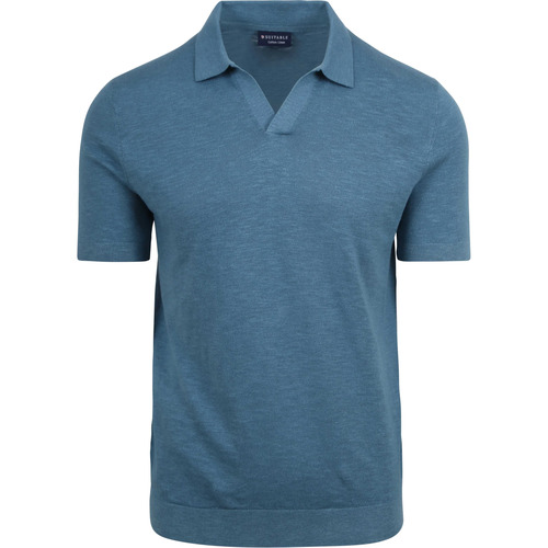 Vêtements Homme T-shirts & Polos Suitable Polo De Lin Riva Bleu Bleu