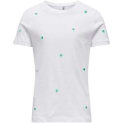 Vêtements Fille T-shirts manches courtes Only 162141VTPE24 Blanc