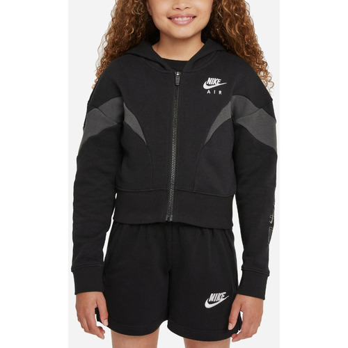 Vêtements Fille Vestes Nike masculina - Sweat zippé junior - noir Noir