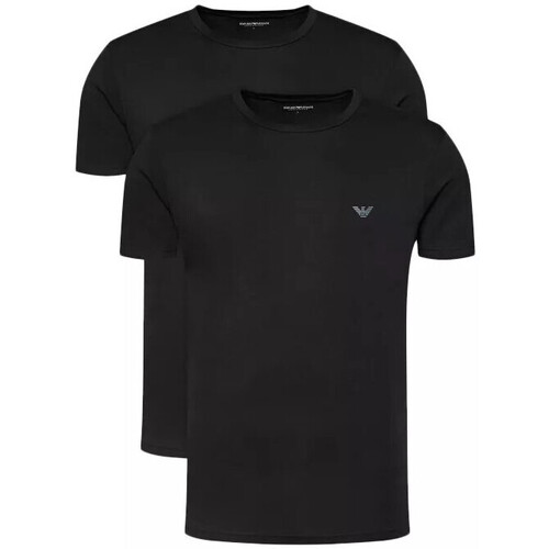 Vêtements Homme T-shirts & Polos Emporio Armani Kids Pyjama mit aufgesetzten Taschen Weiß Pack de 2 Noir