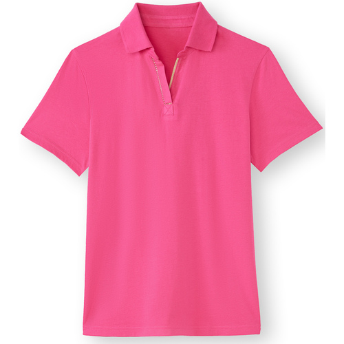 Vêtements Tee-shirts Polos manches courtes Daxon by  - Polo en maille pur coton Rose
