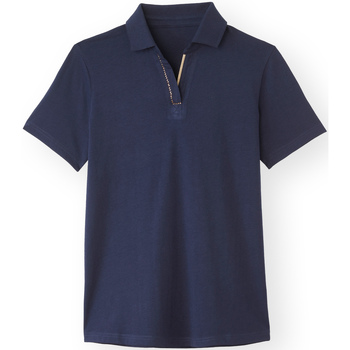 Vêtements Tee-shirts Polos manches courtes Daxon by  - Polo en maille pur coton Bleu