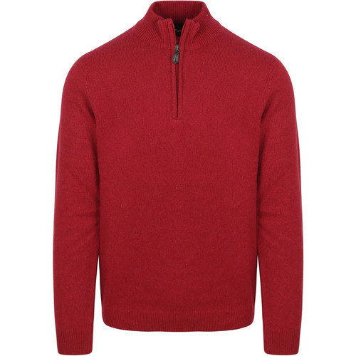 Vêtements Homme Sweats Suitable Pull Demi-Zip Laine D'agneau Rouge Bordeaux