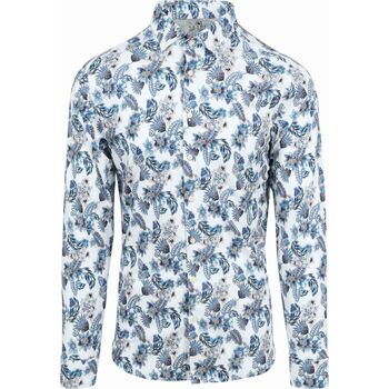 chemise desoto  chemise kent fleurs bleu 
