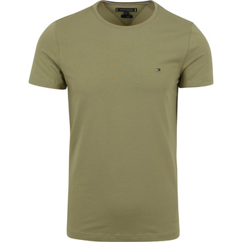 Vêtements Homme T-shirts & Polos Tommy Hilfiger T-Shirt Logo Vert Olive Vert