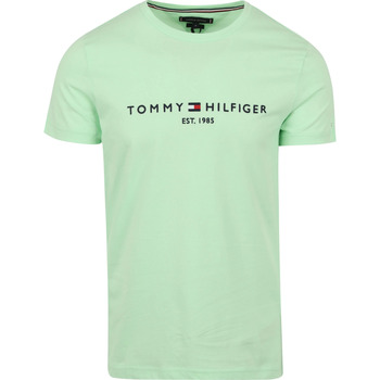 Vêtements Homme T-shirts & Polos Tommy Hilfiger T-shirt Logo Vert Clair Vert