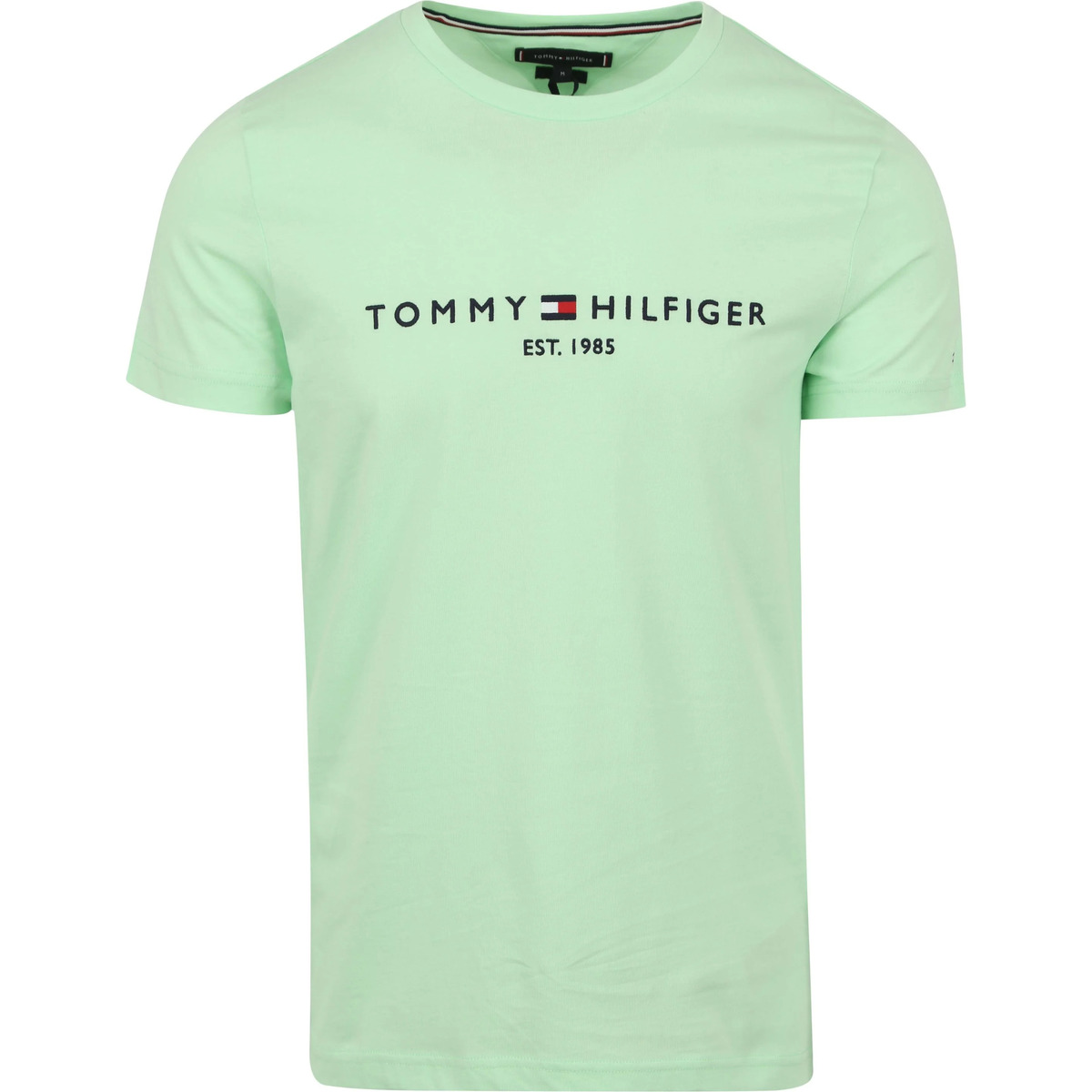 Vêtements Homme T-shirts & Polos Tommy Hilfiger T-shirt Logo Vert Clair Vert