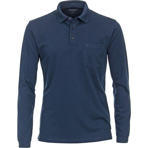 Vêtements Homme T-shirts & Polos Casa Moda Polo Manches Longues Marine Bleu