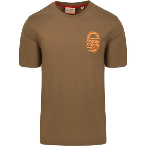 Vêtements Homme T-shirts & Polos Scotch & Soda Scotch & Soda T-Shirt Artwork Marron Marron