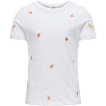 Vêtements Fille T-shirts manches courtes Only 162140VTPE24 Blanc
