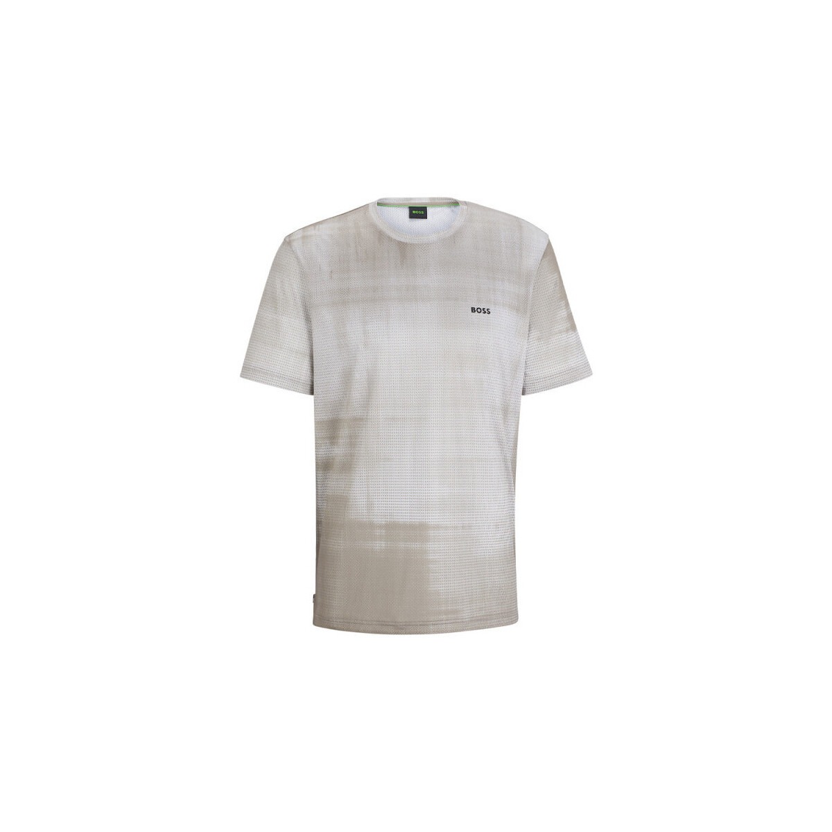 Vêtements Homme T-shirts & Polos BOSS T-SHIRT REGULAR FIT  VERT EN MESH IMPRIMÉ AVEC LOGO TEEB Vert