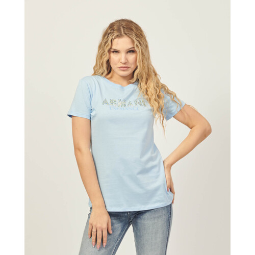 Vêtements Femme T-shirts & Polos EAX T-shirt  coupe classique en coton biologique Bleu