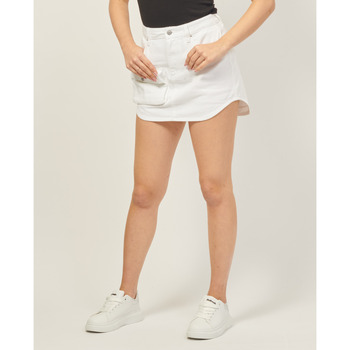 Vêtements Femme Jupes EAX Mini-jupe AX en denim bull avec grande poche Blanc