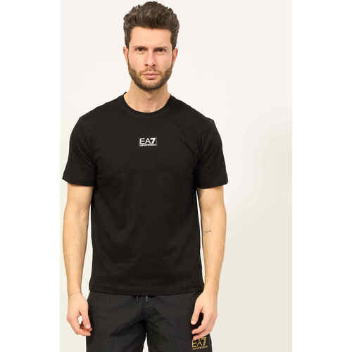Vêtements Homme Мокасини armani jeans Emporio Armani EA7 T-shirt à col rond Core Identity  en coton Noir