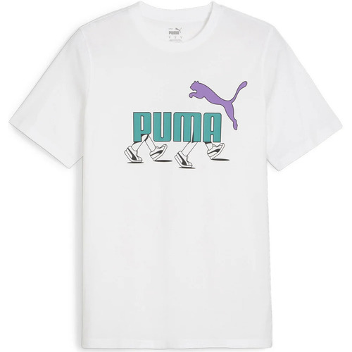 Vêtements Homme Polos manches courtes Puma GRAPHICS Sneaker Tee Blanc