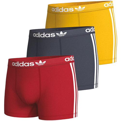 Sous-vêtements Homme Boxers adidas Originals Lot de 3 boxers homme Coton Flex 3 Stripes Jaune