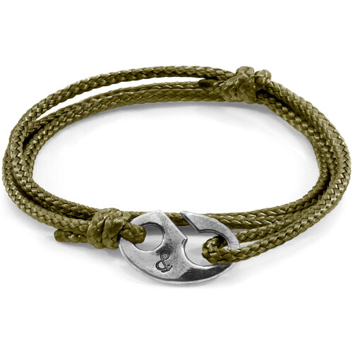 Newlife - Seconde Main Homme Bracelets Anchor & Crew Bracelet Windsor Argent Et Corde Vert