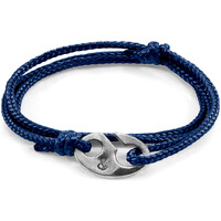 Montres & Bijoux Homme Bracelets Anchor & Crew Bracelet Windsor Argent Et Corde Bleu