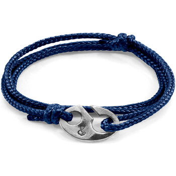 Anchor & Crew Bracelet Windsor Argent Et Corde Bleu