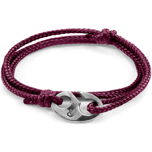 Montres & Bijoux Homme Bracelets Le Coq Sportif Bracelet Windsor Argent Et Corde Violet