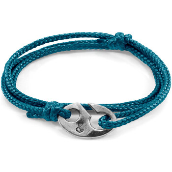 Le Temps des Cerises Homme Bracelets Anchor & Crew Bracelet Windsor Argent Et Corde Bleu