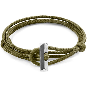 Achel Par Lemahi Homme Bracelets Anchor & Crew Bracelet Oxford Argent Et Corde Vert