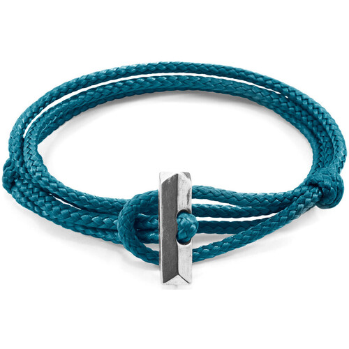 Achel Par Lemahi Homme Bracelets Anchor & Crew Bracelet Oxford Argent Et Corde Bleu