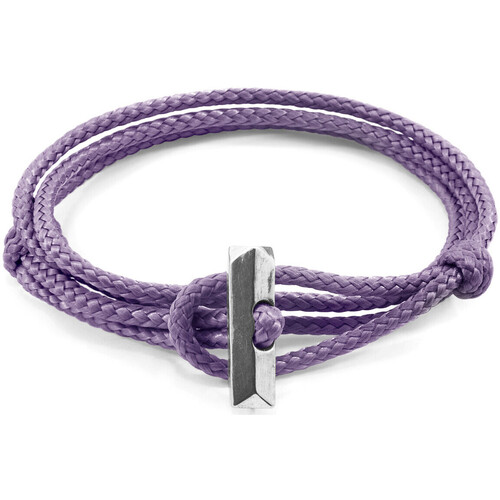 Montres & Bijoux Femme Bracelets Taies doreillers / traversins Bracelet Oxford Argent Et Corde light purple