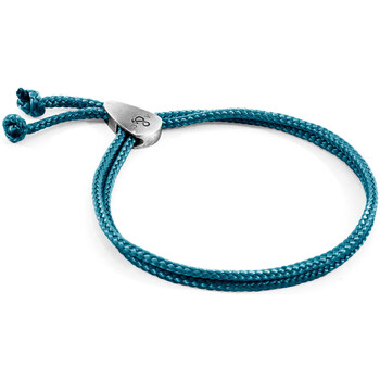Montres & Bijoux Homme Bracelets Taies doreillers / traversins Bracelet Pembroke Argent Et Corde Bleu