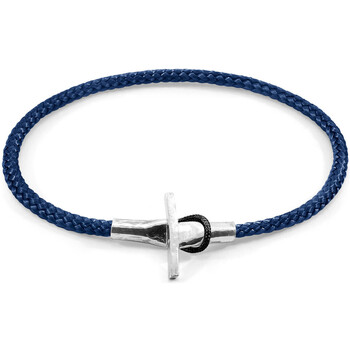 Montres & Bijoux Homme Bracelets Anchor & Crew Bracelet Ancre Flyak Argenté Corde Bleu